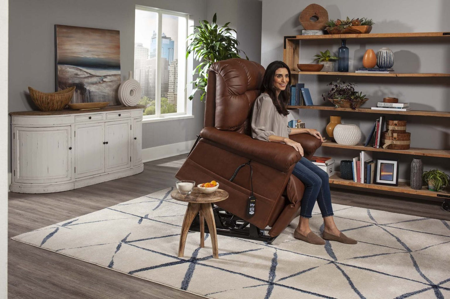 Cloud with Twilight Small/Medium Power Lift Recliner