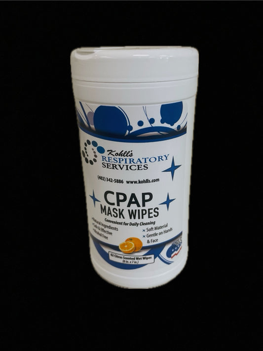 Kohll’s CPAP Mask Wipes – Citrus Scented (62 Count)